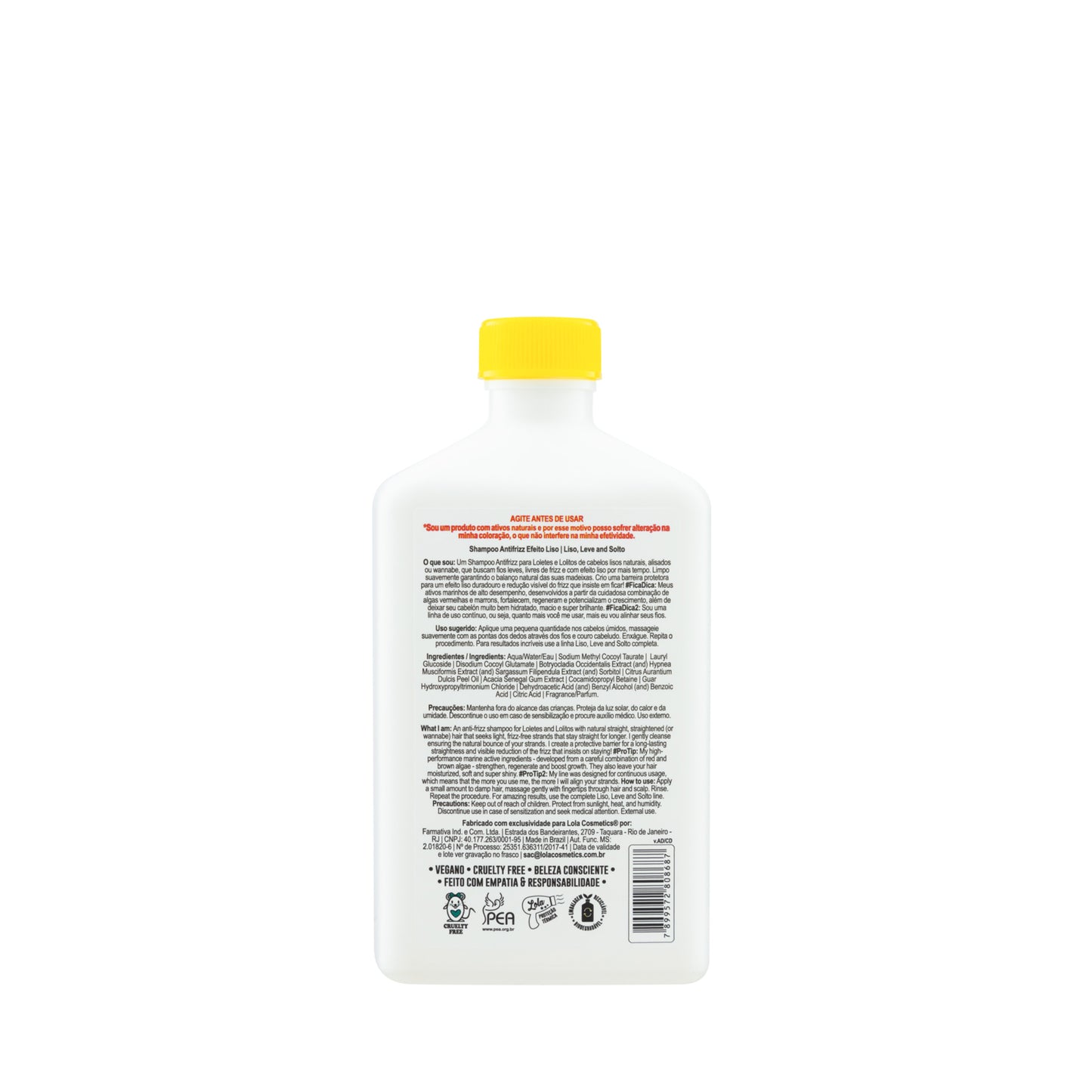 Shampoo Liso Leve e Solto Anti Frizz Lola Cosmetics